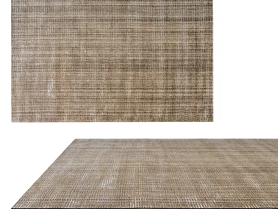 Natural Woven Square Rug In Brown Tone For Modern Home Decor 3d model