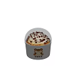 Delicious Cupcake With Cream Topping Chocolate Chips And Bear Pattern On White Paper Cup