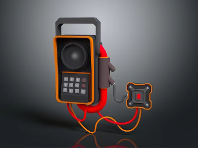 Handheld Electronic Device With Display Screen Control Buttons And Sensor Probe 3d model