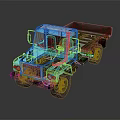Blue Small Truck With Open Flatbed And Single Cab Design