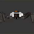 Mechanical Spider Robot With White Body Orange Top Component And Metal Legs Mechanical Claw Design