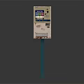 Commercial Self Service Equipment Terminals With Colorful Display Screen Control Panel Mounted On Blue Poles