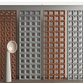 Decorative Room Dividers With Geometric Grids And Floral Patterns In Brown Gray White