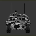 Modern Military Tank With Camouflage Pattern Long Barrel Tracks And Antennas