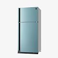 Modern Double Door Fridge Freezers With Sleek Light Blue Exterior Design