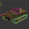 Military Tank With Long Cannon Metallic Armor Heavy Tracks And 3D Render