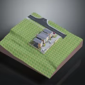 Modern Residential Model With Green Grass Road And Multiple Houses 3d model