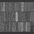 Decorative Room Dividers With Various Intricate Carved Patterns And Gold Black Designs