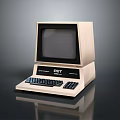 Vintage PET Computer Featuring Beige Casing Classic Monitor And Retro Keyboard Design