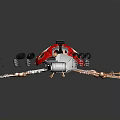 Mechanical Insectoid Robot With Red Body Copper Appendages And Black Components 3d model