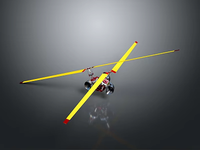 Model Airplane Featuring Yellow Cross Wings And Red Accents Design 3d model