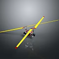 Model Airplane Featuring Yellow Cross Wings And Red Accents Design