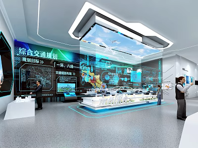 Integrated Transportation Planning Model Exhibition Hall With Interactive Digital Displays And 3d model