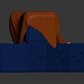 Blue Blocks Arrangement With Red Cloth Covering And White Symbols