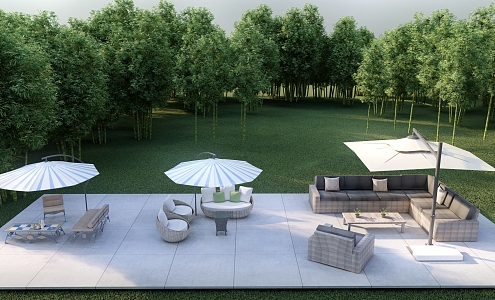 Outdoor sofa combination 3d model