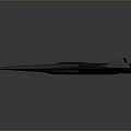 Dark Triangular Stealth Aircraft Model with Smooth Surface Sharp Edges Streamlined Design Gray Background