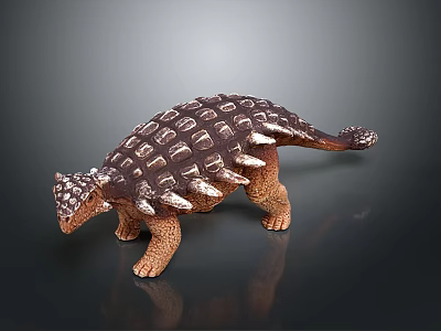 Realistic Armored Dinosaur Figure With Spiked Body And Brown Beige Details 3d model