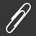 Shiny Silver Metallic Paperclip Standing On Black Background With Reflection 3d model