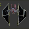 Detailed Cosmic Starfighter Model With Angular Wings And Metallic Structure