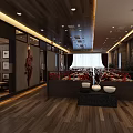 Elegant Restaurant Interior Design With Wooden Flooring Ceiling Lights And Decorative Wall Art