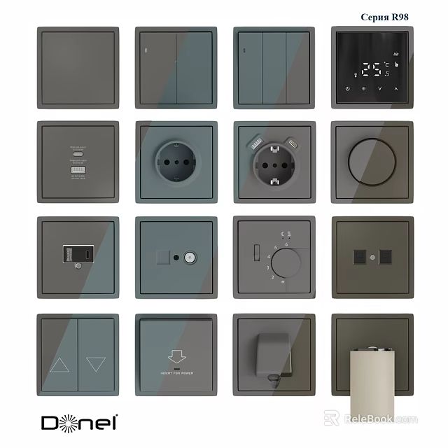 Modern Electrical Switches and Sockets with Various Stylish Home Designs 3d model 