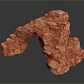 Ornamental Stone Architectural Component With Arch Shaped Design And Textured Surface 3d model