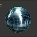 Cartoon Scene of Transparent Sphere with Forest Path Trees and Light Reflections