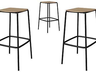 Modern High Stool Bar Stool Cream Iron High Stool Metal Wooden Bar Stool Bar Stool Bar Stool Chair Bar Stool Combination 3d model