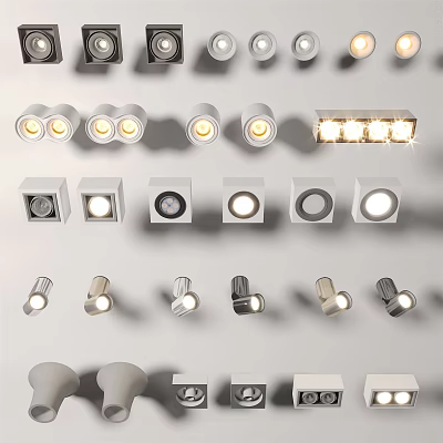 Modern LED Downlights And Spotlights With Various Designs For Ceiling Lighting 3d model