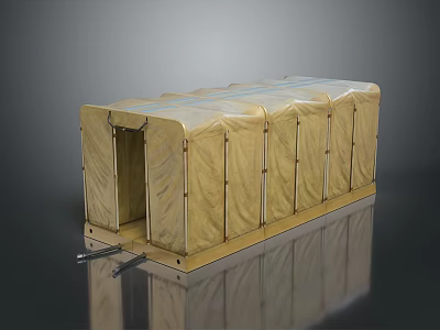 Beige Large Canvas Tent With Multiple Doors And Waterproof Cover For Outdoor Activities 3d model