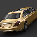 Golden Luxury Limousine With Sleek Exterior Design And Elegant Long Body