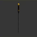 Medieval Sword With Silver Blade Black Yellow Hilt And Yellow Pommel