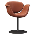 Modern Leisure Chair With Curved Backrest Round Base And Multiple Colors