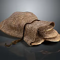 Handwoven Burlap Storage Bag With Natural Fiber Plates For Home Use