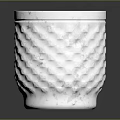White Diamond Patterned Household Container For Modern Home Decor Use 3d model