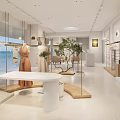 Modern Minimalist Clothing Store With Glass Storefront Mannequins And Displayed Clothes