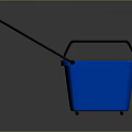 Blue Mop Bucket With Black Handle And Movable Wheels For Cleaning Tasks