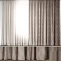 Modern Double Layer Curtain with Sheer and Textured Fabric for Window Light Filtering