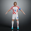 Man in Croatian red and white checkered football jersey with number 10 captain armband