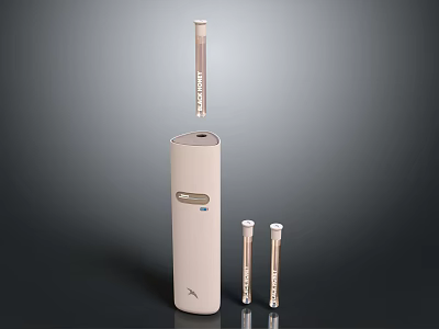 Modern Medical Device with Vertical Main Unit and Slender Test Strips for Detection 3d model