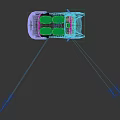 Futuristic Concept Car With Sleek Design Four Seats And Circular Blue Ring Wheels