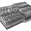 Modern Metal Pergola Architectural Design With Geometric Structure And Interlaced Lines