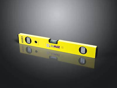 ALMAX Yellow Level Tool With Bubble Vials For Home Improvement 3d model