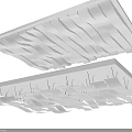 Modern White Suspended Ceiling With Wavy Design And Decorative Lighting 3d model