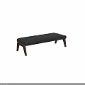 Modern Black Leather Bed Bench with Tufted Design and Wooden Legs