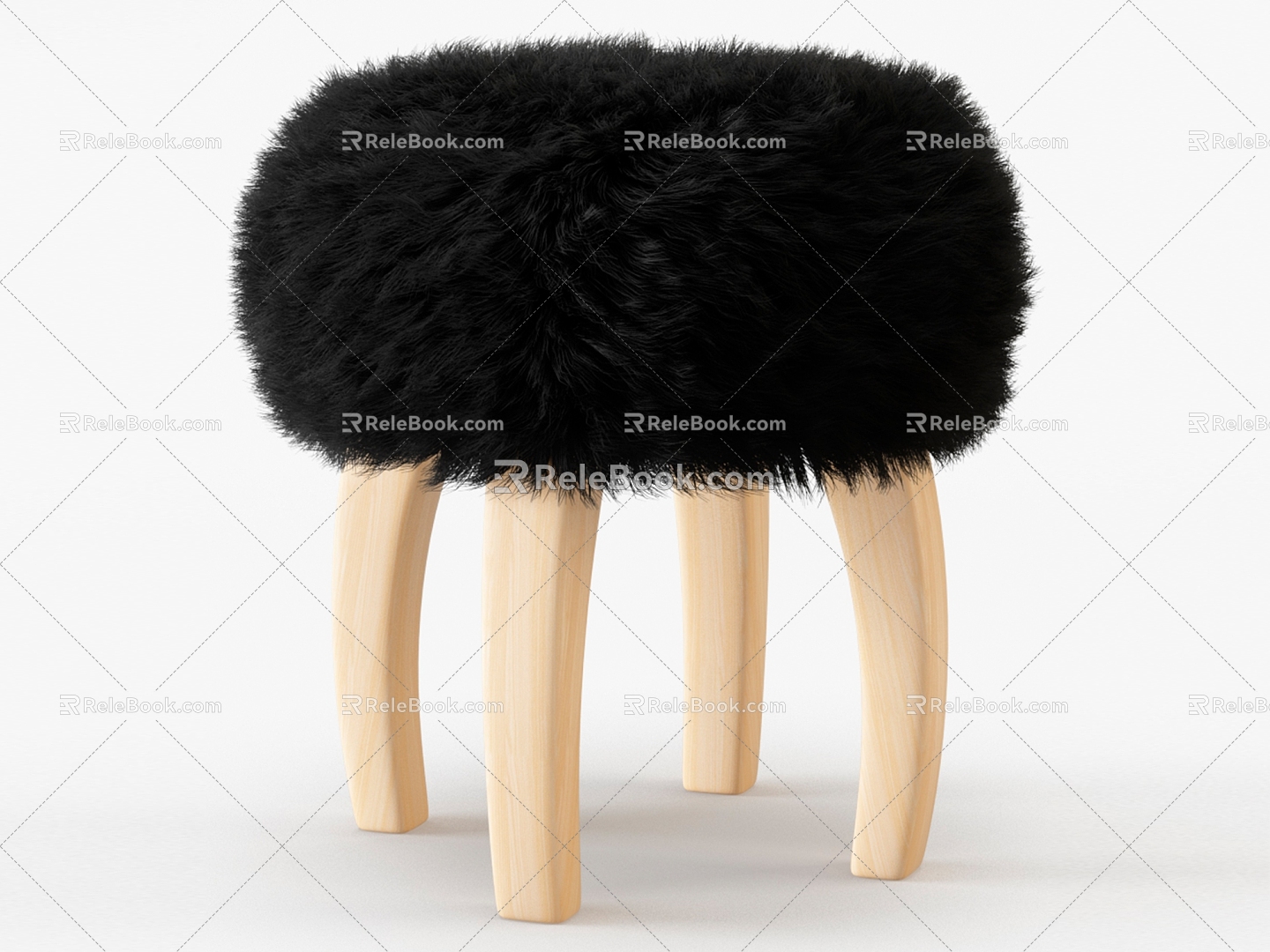 Patagonia Sheepskin Stool Sheepskin Stool Sheepskin Wool Fur Stool 3d model