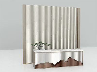 Modern Reception Desk Front Desk Background Wall Front Desk Partition Wall Entrance Partition Wall Screen Partition Service Desk 3d model