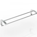 Modern Chrome Double Bar Towel Rack Wall Mounted Bathroom Accessories Design