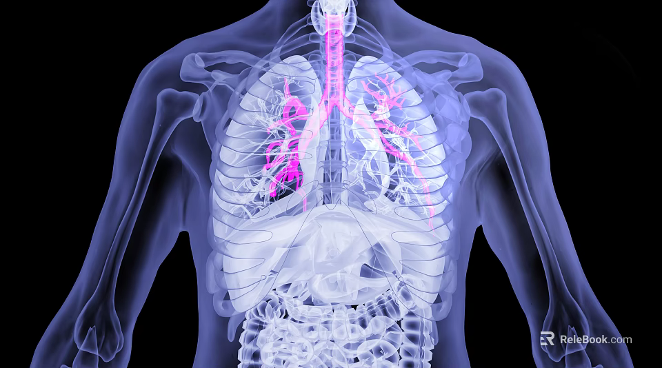 Medical Imaging Equipment Showing Human Thoracic Cavity Lung And Skeletal Structures 3d model 