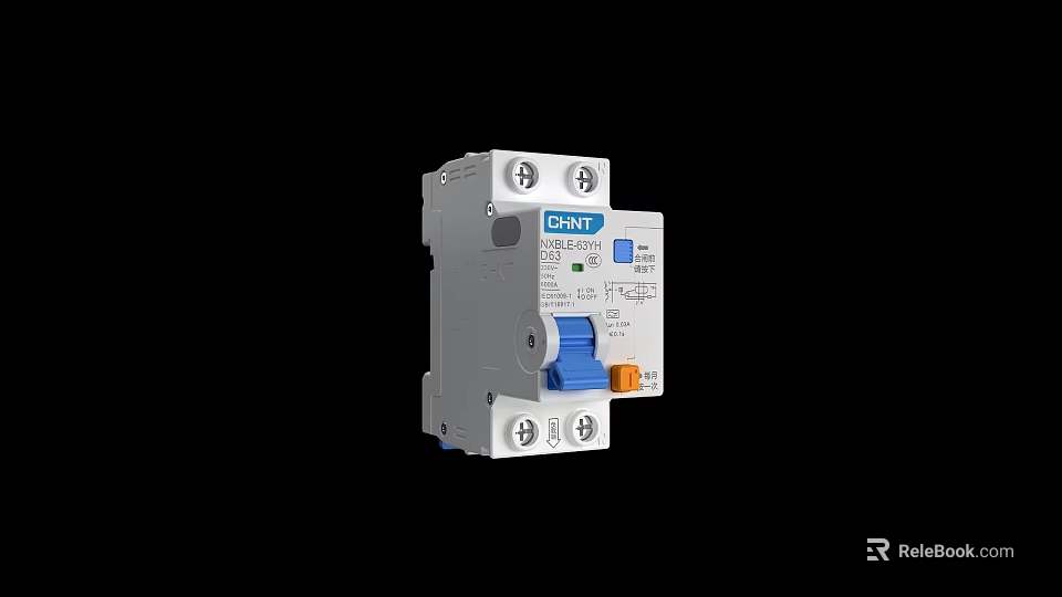 CHNT Electrical Circuit Breaker For Home Daily Use Safety Protection Gray Blue Design 3d model 